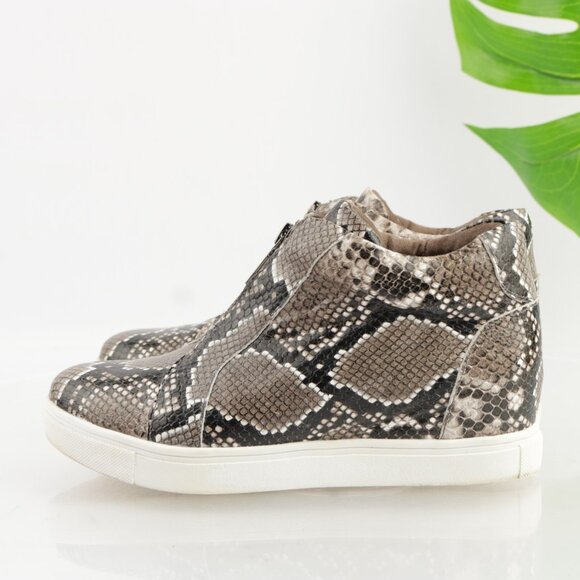 Blondo Womens Glenda Boot Size 7 Waterproof Brown Black Python Wedge Heel Bootie - Picture 5 of 12